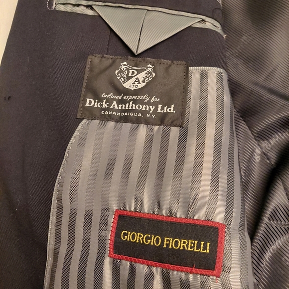 Giorgio Fiorelli Navy Blue Super Fine Sports Coat 2 Button Jacket Size 46 R - Picture 7 of 14